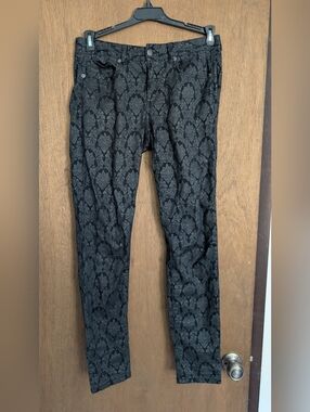 Joe Fresh Black Patterned Women's Pants